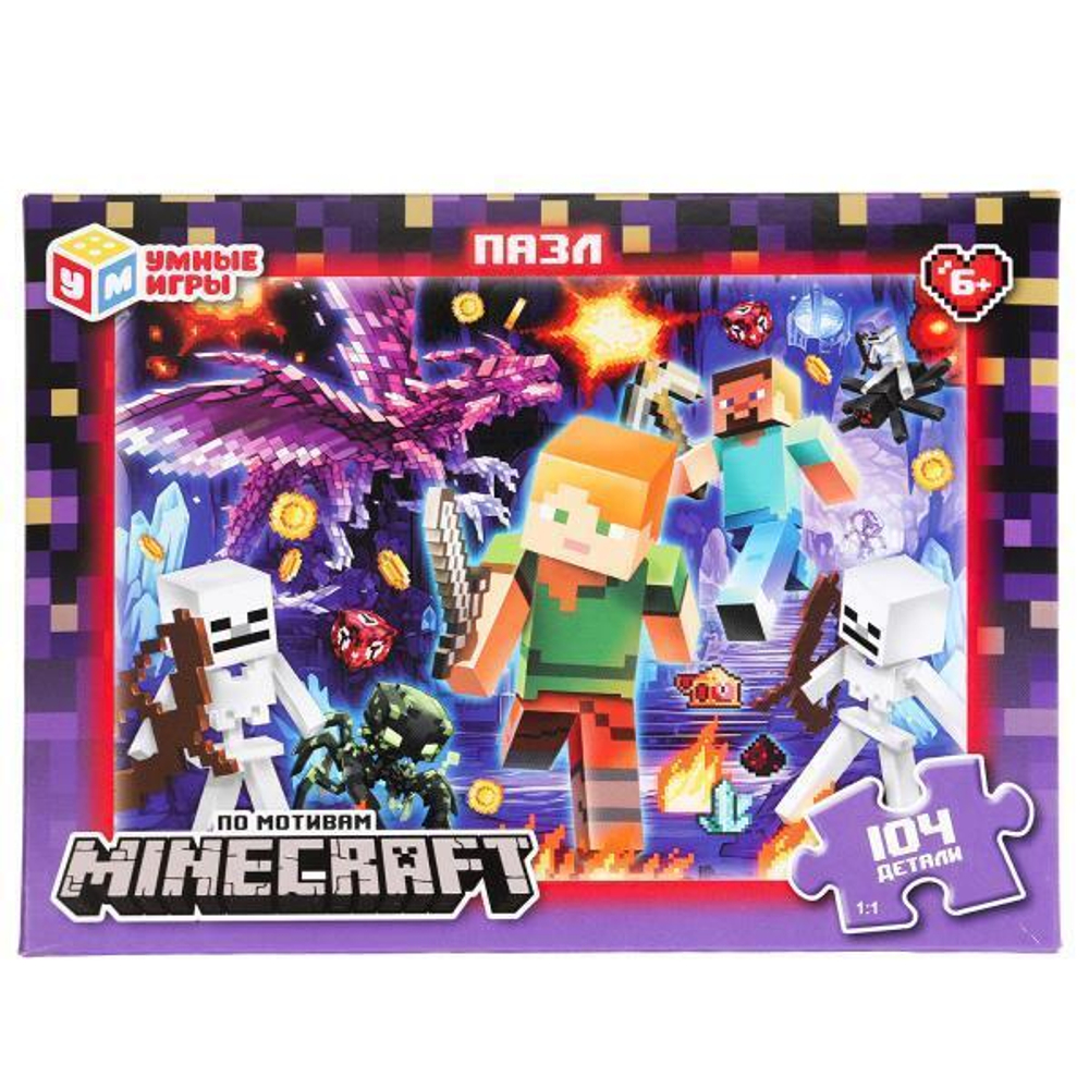 Пазл 104эл. "По мотивам Minecraft" в коробка 4660254477483 (Умные игры)