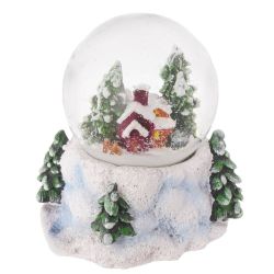 GAEM Фигурка декор в стекл шаре "Домик/Олень", D 6.5 см, L9 W8 H9 см, 3в.