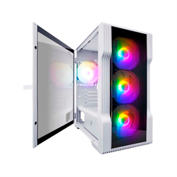Корпус для компьютера 1STPLAYER Корпус TRILOBITE T3-G White / mATX, TG / 4x 120mm LED fans inc. / T3-G-WH-4F1-W