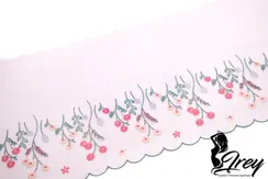 05-124 Вышивка на неэл. сетке 22 см, лотос/коралл/зеленый/телесный (левая)