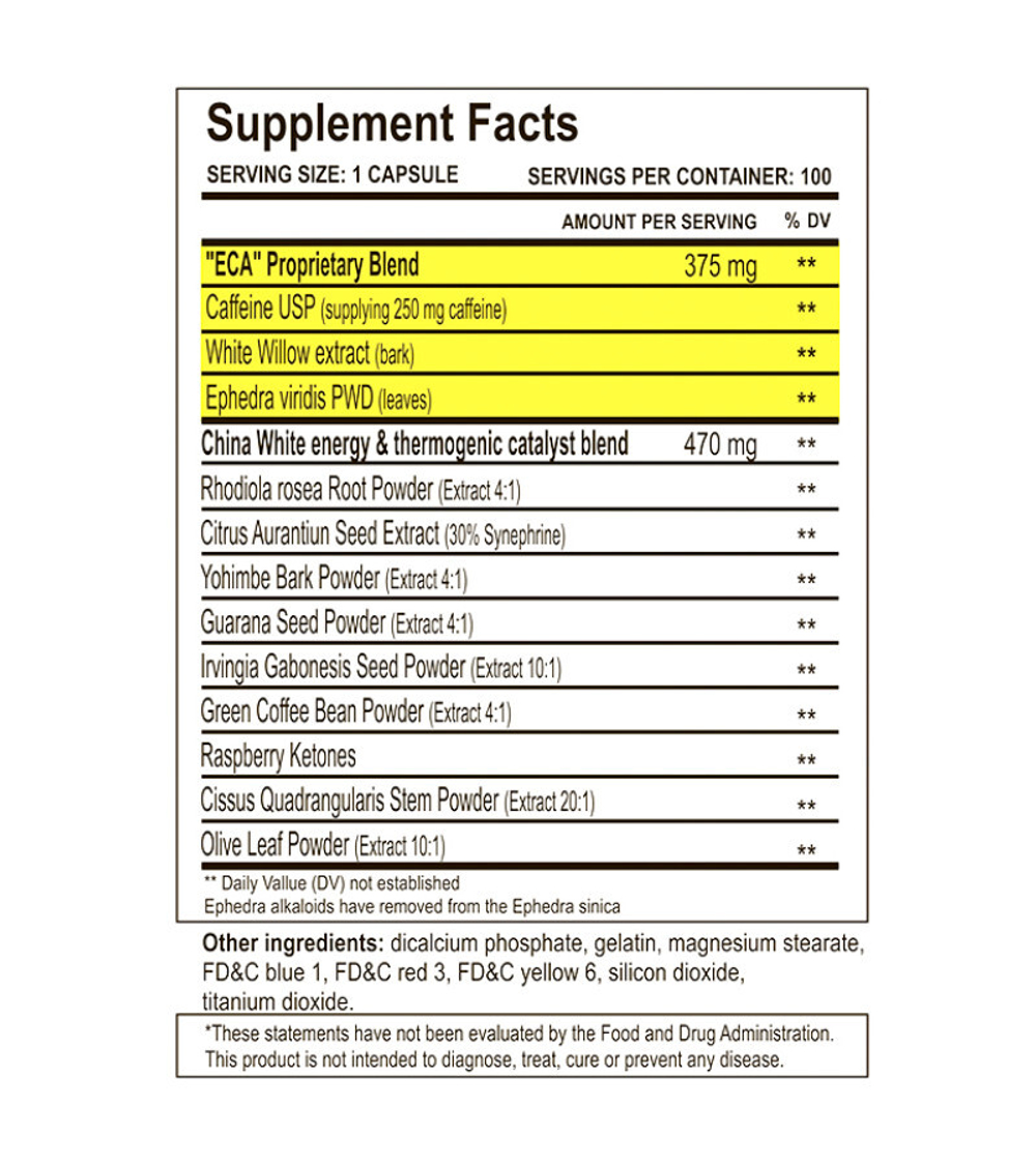 Жиросжигатель Cloma Pharma China White 100 таблеток