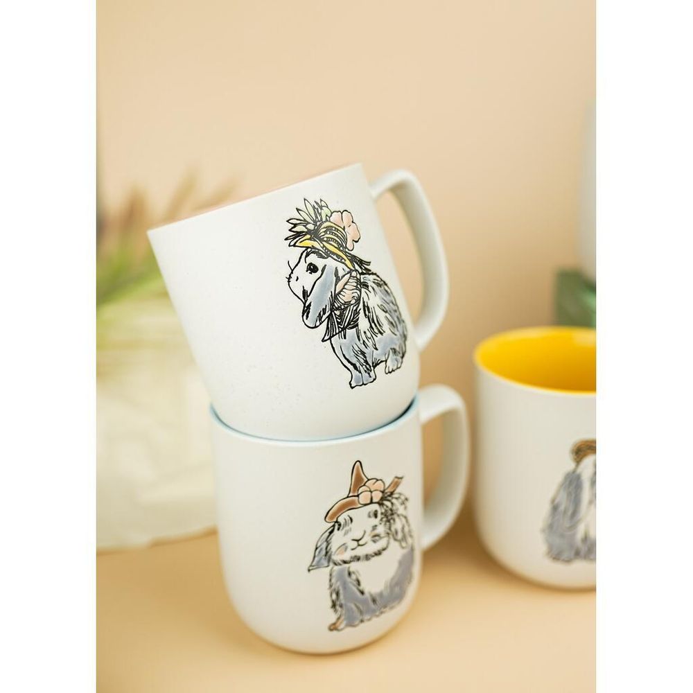 Кружка 500 мл белая "Кроличья доброта" желтая внутри P.L. Proff Cuisine