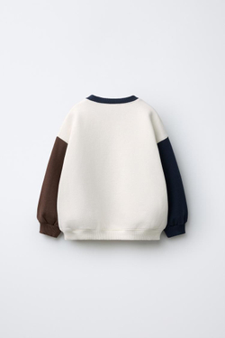 ZARA ТОЛСТОВКА С РУКАВАМИ РЕГЛАН И НАДПИСЬЮ, ЭКРЮ