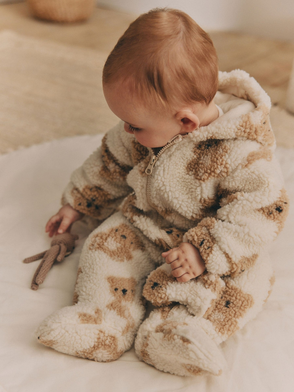 Комбинезон флисовый для малышей Next K82-065, Молочный