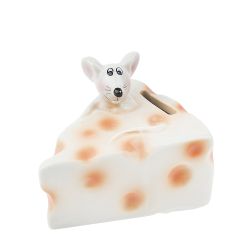 Фигурка декоративная (копилка) "Мышь на сыре" 9*7,5*7см. (min4) (транспортная упаковка)