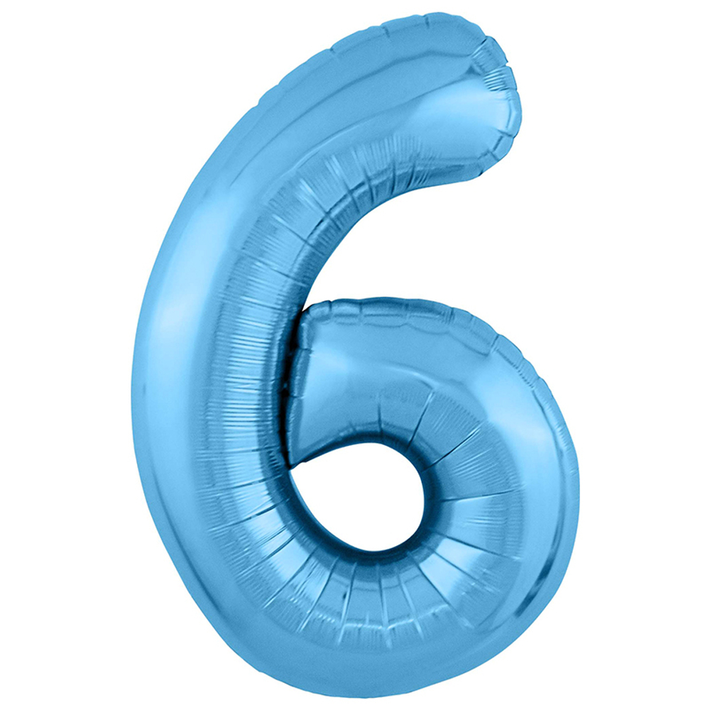 Фольгированная цифра, цвет Голубой 102 см