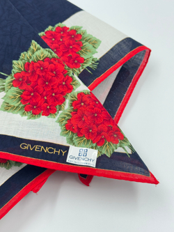 Платок синий с красными цветами Givenchy