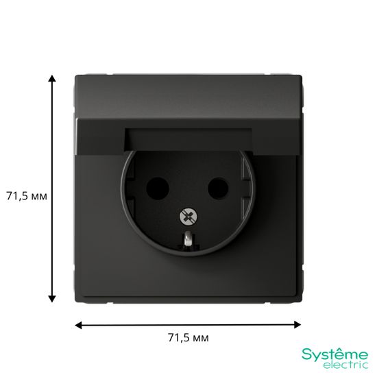 Розетка ArtGallery 16А IP20 с заземл. защ. шторки с крышкой механизм базальт SE GAL001446