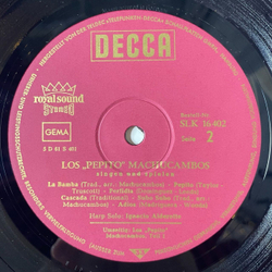 Винтажная виниловая пластинка LP Los Pepito Machucambos Singen Und Spielen (Germany 1961) La Cucaracha