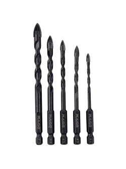 Набор сверл по стеклу и керамике 4 мм 5 мм 6 мм 8 мм 10 мм Quadro-X HEX 5 шт RAGE by VIRA