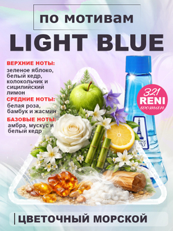 Light Blue / Лайт Блю духи женские RENI №321, флакон 100мл