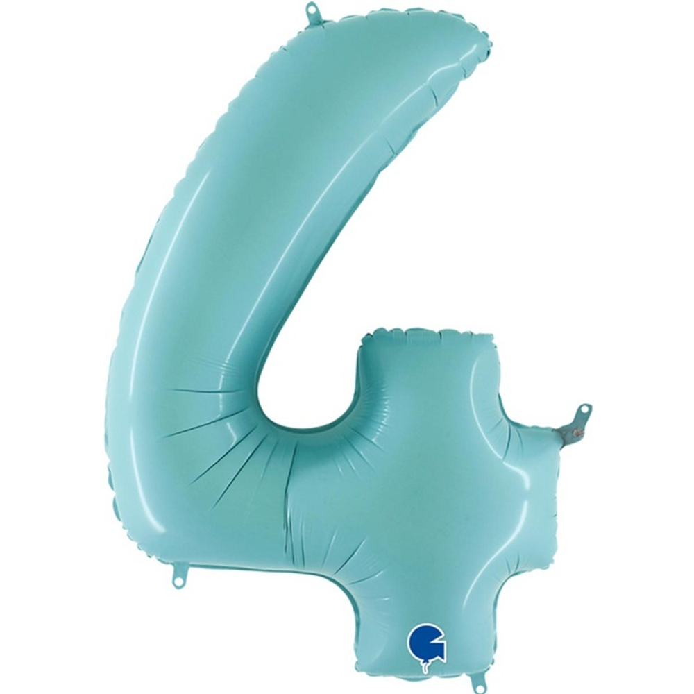Шар ЦИФРА 4 Пастель Blue 40" 102 см
