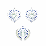 Сине-зеленые наклейки на грудь и зону бикини FLAMBOYANT (Цвет: синий с зеленым)