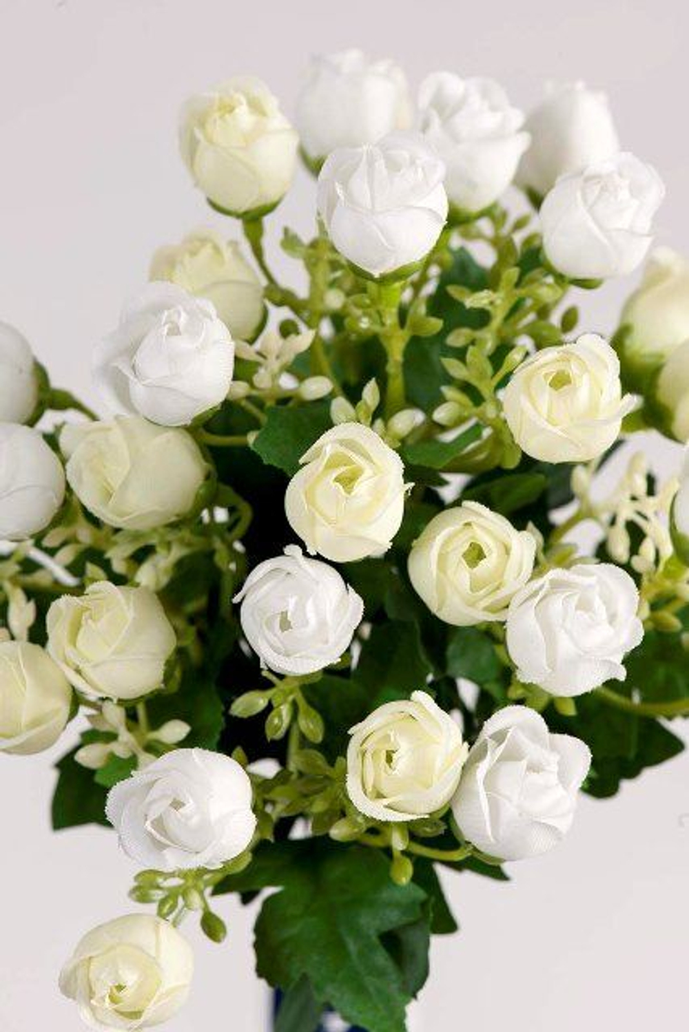 Букет мини-розочек белый 23см