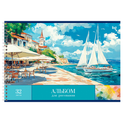 Альбом для рисования 32л., А4, на гребне BG "Пейзажи" АР4гр32 08633