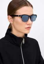 Спортивные очки HILX Interloop Shiny Solid Black / Black Mirror Polarized Lens