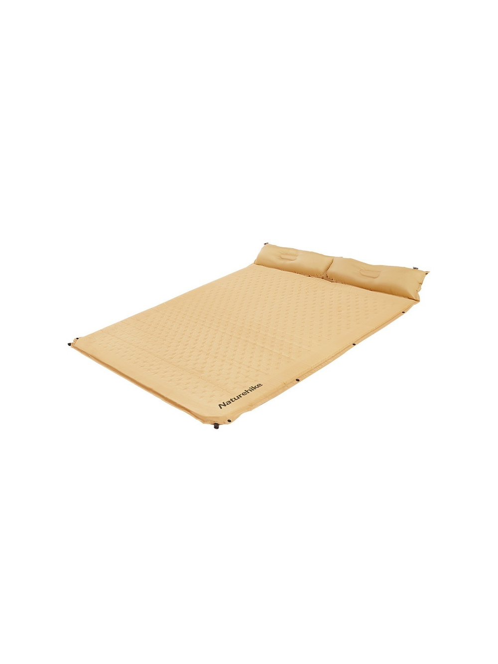 Коврик самонадувающийся Naturehike двойной, 196х132х3 см, с подушками, желтый
