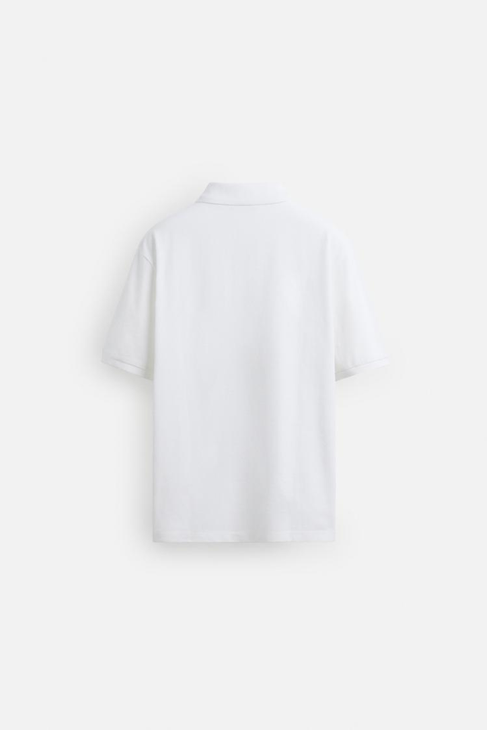 ZARA ПОЛО ИЗ РЕЛЬЕФНОЙ ТКАНИ ПИКЕ С ЭФФЕКТОМ ПОТЕРТОСТИ, БЕЛЫЙ