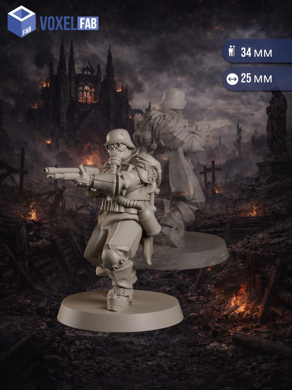 Черные Штурмовики, Легион Еретиков миниатюры для настольных игр РНИ, Trench Crusade