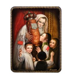 ШК-19/49-B Шкатулка в технике декупаж «Евреи» (10х8х3,5)