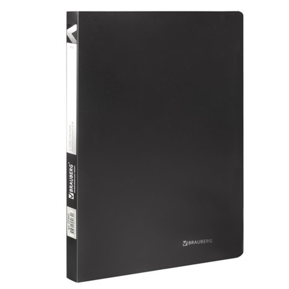 Папка с пластиковым скоросшивателем BRAUBERG «Office», черная, до 100 листов, 0,5 мм, 222645