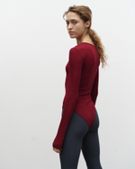 LS Ribbed Bodysuit Rhododendron