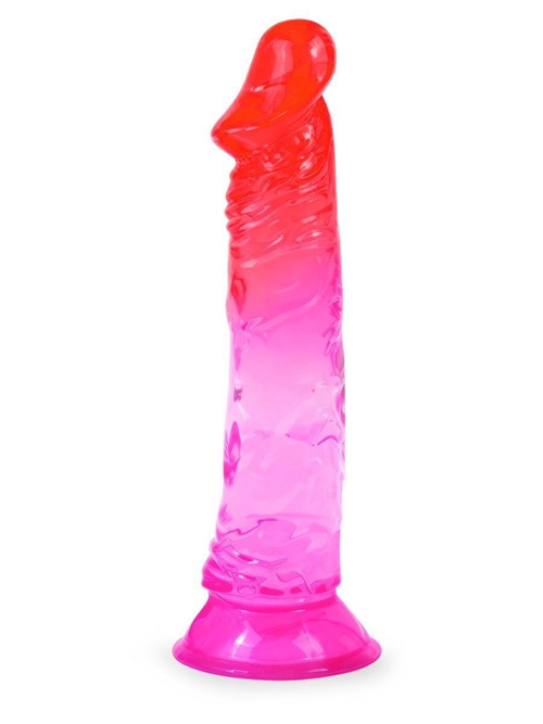 Фаллоимитатор Erowoman-Eroman 18 см с присоской, розово-красный