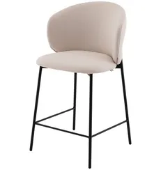 Полубарный стул Blaze 60 см, молочный велюр, черные ножки