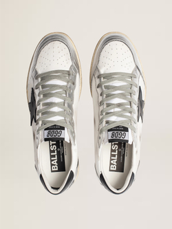 Ball Star in leather with silver inserts and black leather star