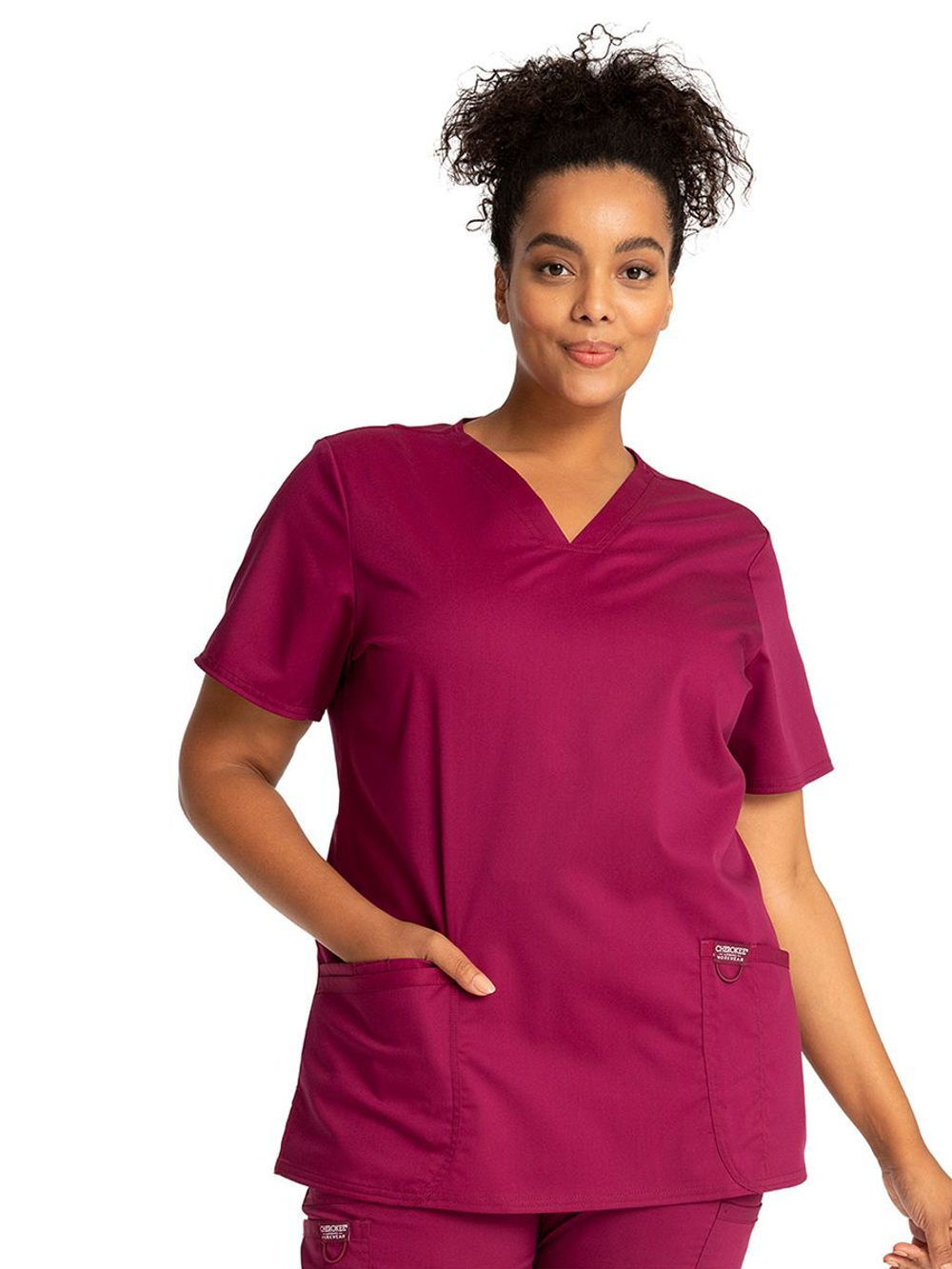 Топ медицинский женский Cherokee WW620, винный, 2XL