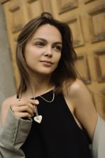 Подвес Сердце maxi на шнурке, белый, керамика