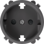 Накладка для розетки Schuko с заземлением,  со шторками 16A 250 В~,  матовый шоколад,  серия D16