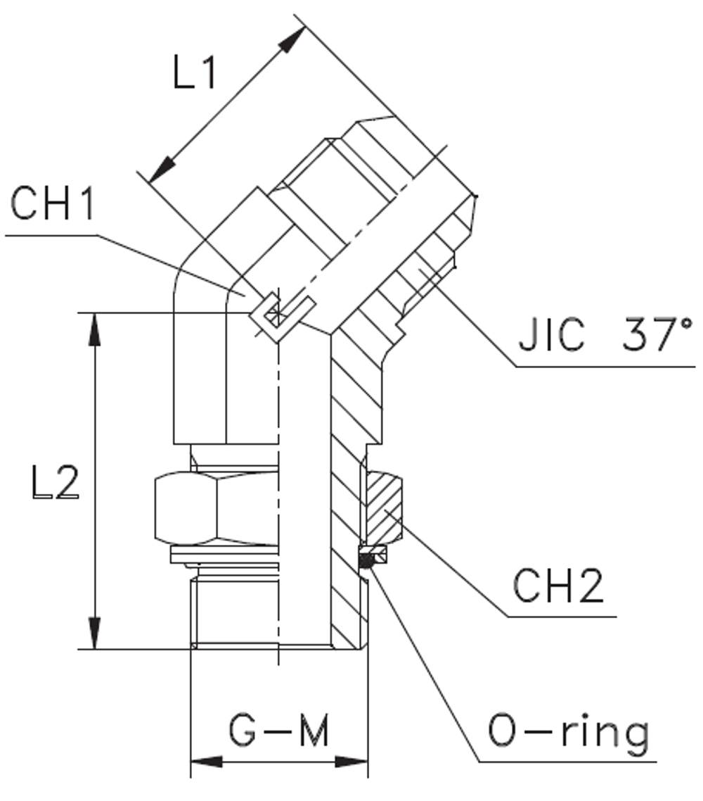 Штуцер FRG45 JIC 1.5/16 - BSP 1