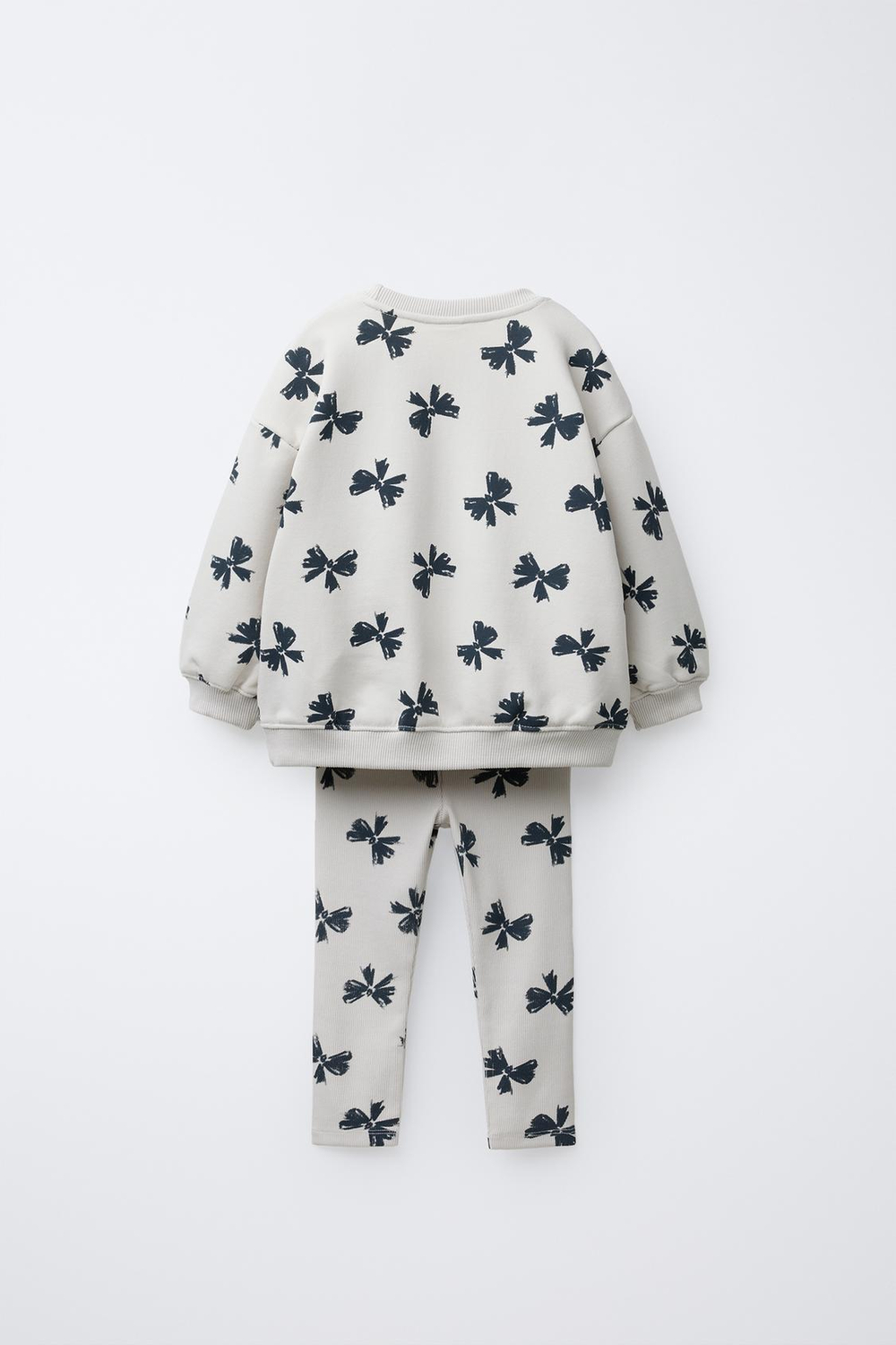 ZARA КОМПЛЕКТ ДЛЯ БЕГА, ТОЛСТОВКА И ЛЕГГИНСЫ В РУБЧИК С ПРИНТОМ, ЖЕМЧУЖНО-СЕРЫЙ