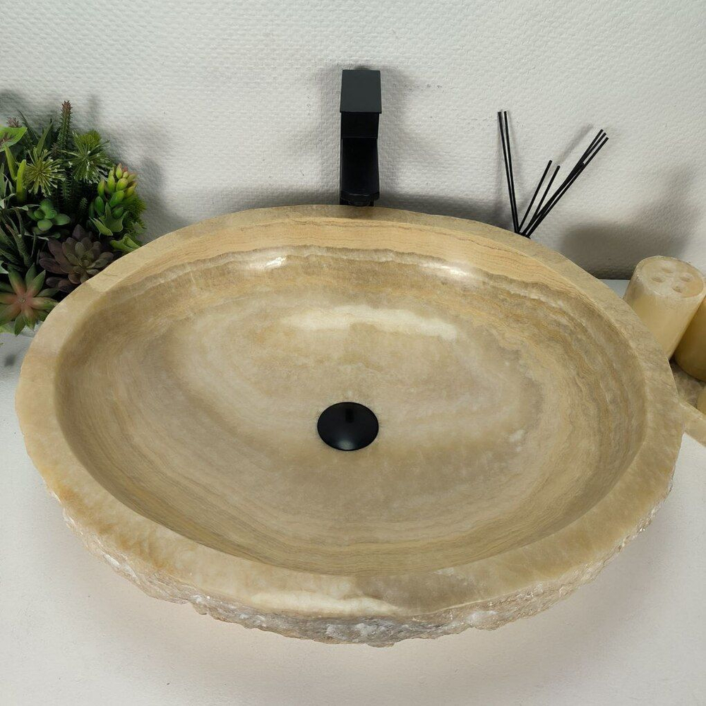 Каменная раковина из оникса Erozy Yellow EO-04312 (61*51*15) 0215 из натурального камня