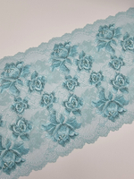 Кружево эластичное голубой/бирюзовый К758 (Таиланд)