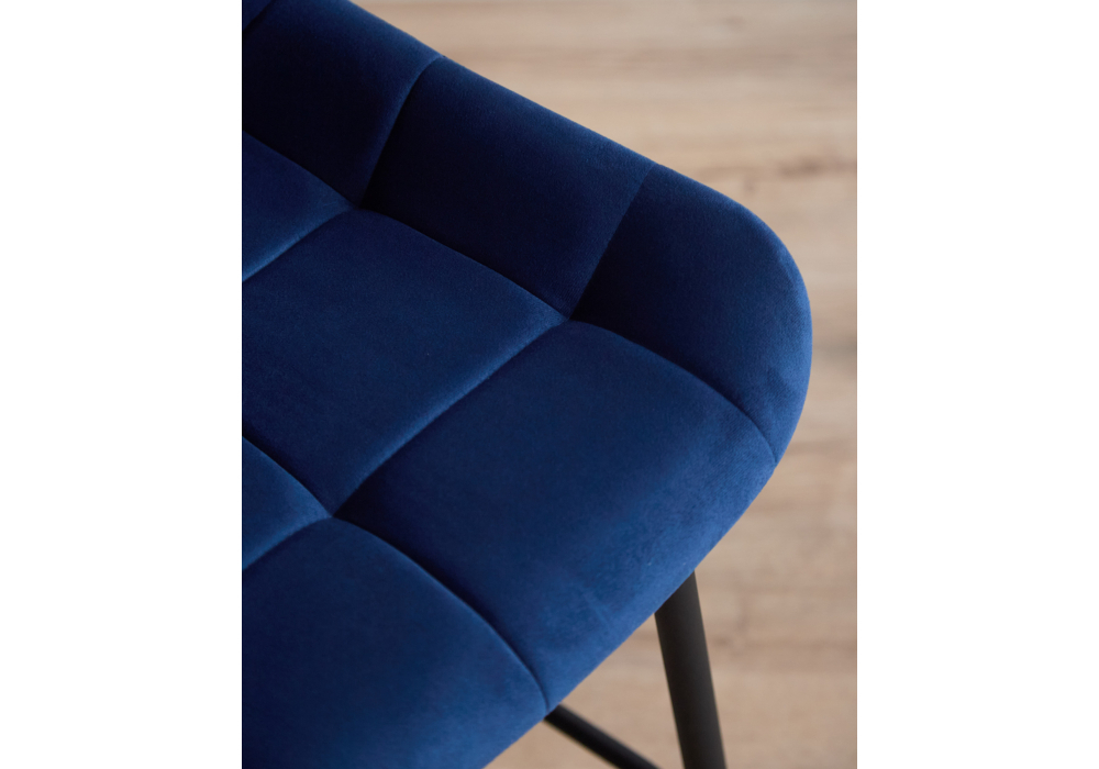 Барный стул Woodville Челси 360 синий (zd 798), черный np, ножки черные