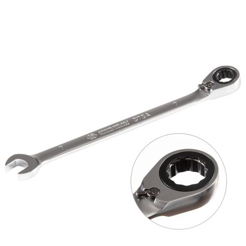 KING TONY (373A07M) Ключ трещоточный комбинированный с реверсом 7 мм