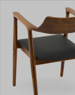 Стул Вудримини каркас дерево цвет темный орех экокожа черный