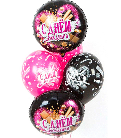 Букет из 7 шаров - "С Днём рождения" 6