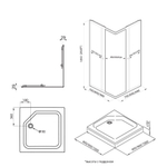 Душевое ограждение DIONRIA (90х90) стекло прозрачное, без поддона