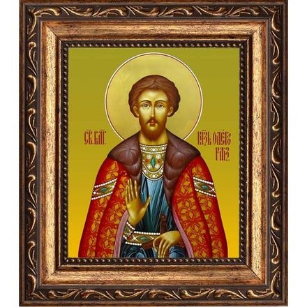 Олег Рязанский Святой благоверный князь. Икона на холсте.