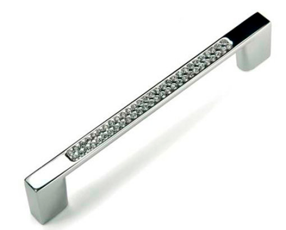 Ручка мебельная скобка EDSON 3000 CHROME CRYSTAL 96мм