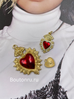 Подвеска в форме сердца золотистая