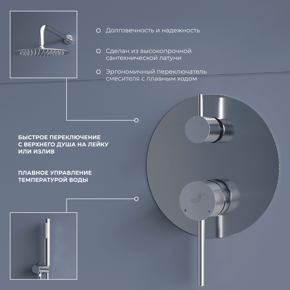 Душевая система скрытого монтажа RGW SP-55