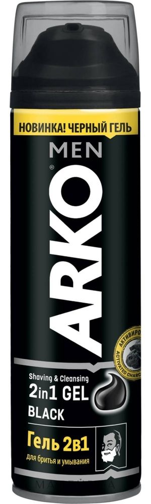 Arko гель для бритья men 2в1 Black 200мл
