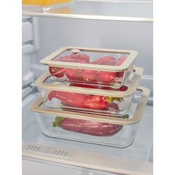 Контейнер для запекания и хранения с вакуумным эффектом Vacuum Glass, 1,4 л, молочный