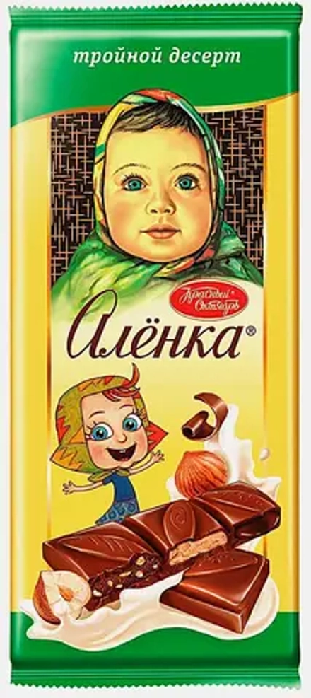 Шоколад Алёнка молочный с начинкой ореховая паста карамель в шоколаде 85г