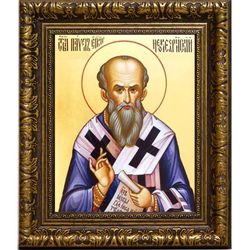 Павел Неокесарийский преподобный, епископ. Икона на холсте.
