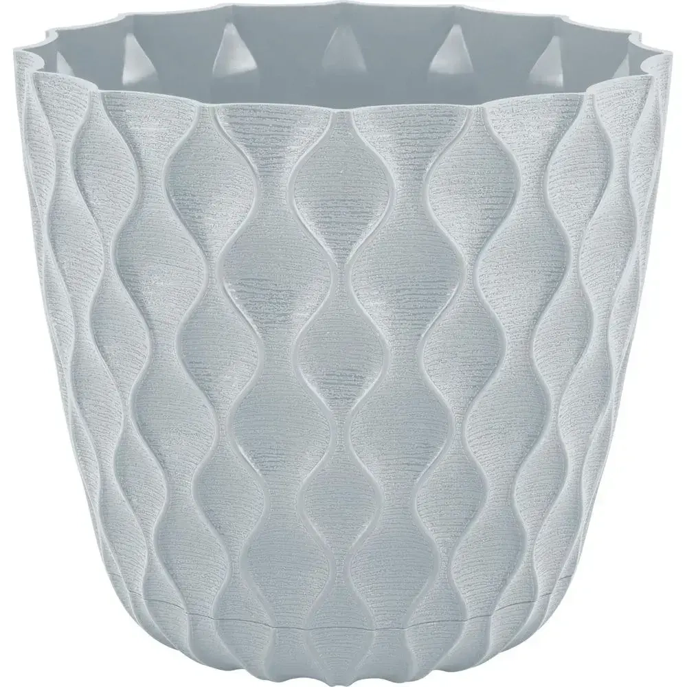 Горшок для цветов InGreen Wave с дренажной сеткой и съемным поддоном 1,4л, D145мм, Утренни